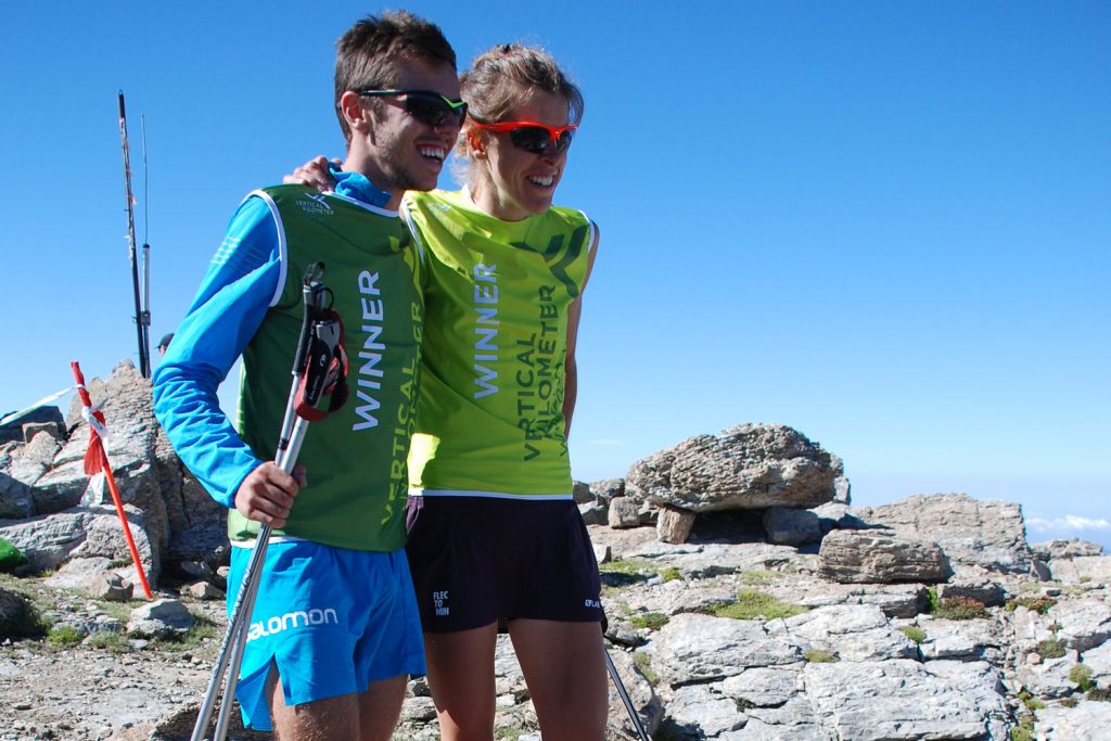 Vertical Cabanera race winners and new record holders, Jan Margarit and Laura Orgué
